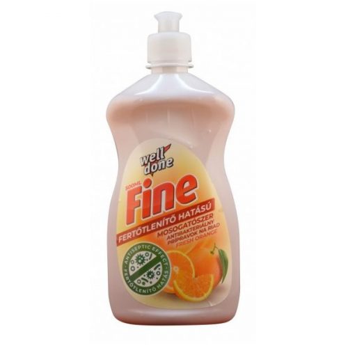 WELL DONE Fine Fertőtlenítő mosogatószer - Fresh orange, 500 ml