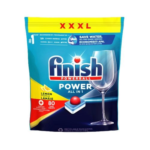 Finish power All in 1 mosogatógép tabletta, lemon , 80db