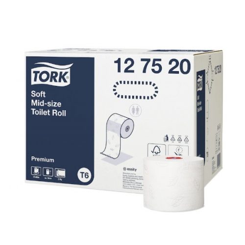 Tork T6 toalettpapír Midi size, 2rtg , fehér - 127520