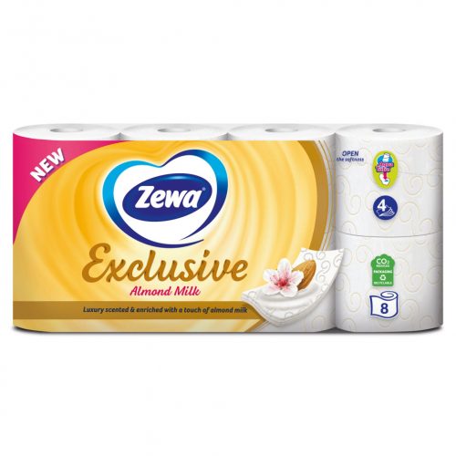 Zewa Exclusive Toalettpapír 4réteg Natural Soft 8 tekercs/csomag